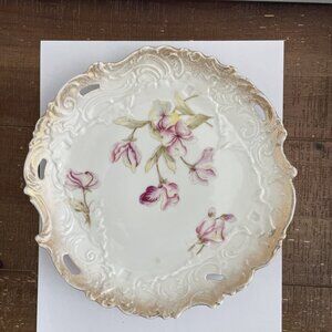 Vintage Wheelock Germany  Floral Porcelain Plate 9” Gorgeous 1920’s